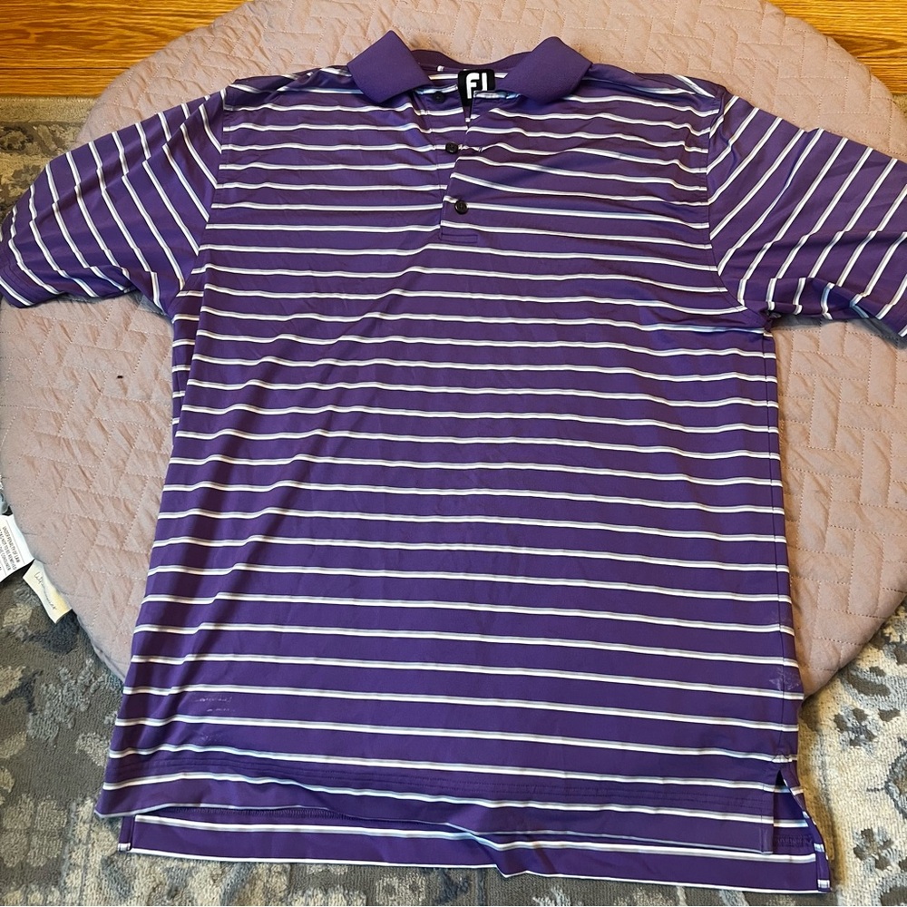 Footjoy purple polo size medium striped like new